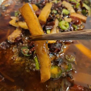 Potato in the 辣烤鱼 Spicy Roasted Fish