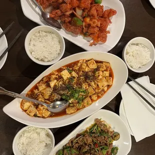 19. Sweet and Sour Chicken 60. Ma Po Tofu(no meat optional) 38. Stir Fried Lamb
