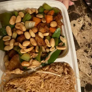 Kung pao chicken lunch special (egg roll not in picture)   Excellent!
