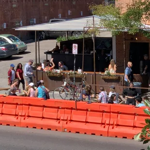 The outside of T/ACO Urban Taqueria -- you can only see some of the outdoor seating