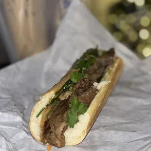 grilled pork Banh Mi sandwich