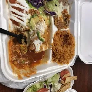 Chicken Enchilada plate