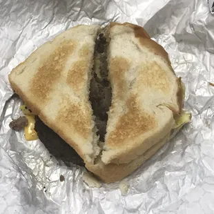 My sausage, egg and cheese breakfast sammich!! Yummy!!