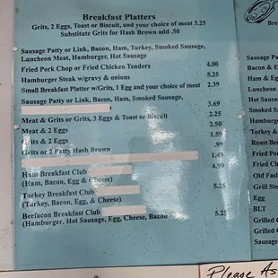 menu