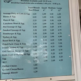menu
