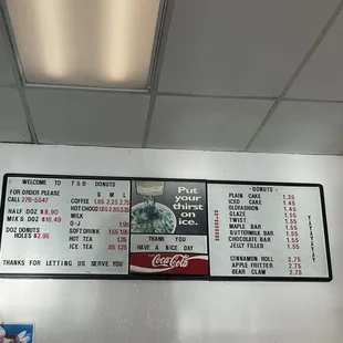 The menu
