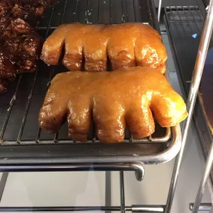 This is what the bear claws donut filled with little pieces of apple yummy!