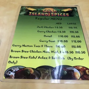 menu