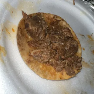 Birria (Side note: I asked for it to be plain, but they offered me pretty much anything you could want on a taco)