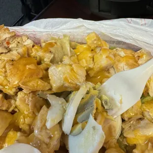 The egg was so overcooked and green.