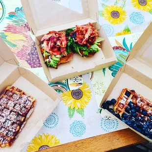 Food truck waffles #itswhatsforlunch #cinnamon #blt #blueberry #tandjwaffles