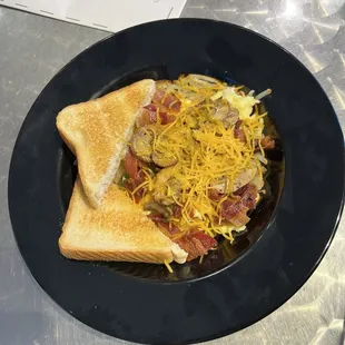 Breakfast Scramble bowl with added mushrooms