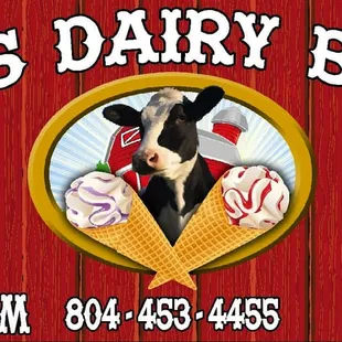 a cow eating ice cream