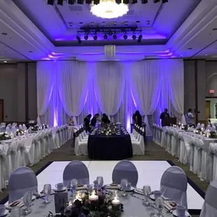 Uplighting setup at Ko'olau Ballrooms.