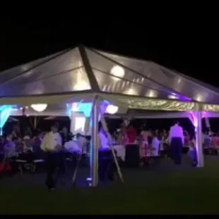 Outdoor wedding, Uplighting setup at Turtle Bay Resorts.