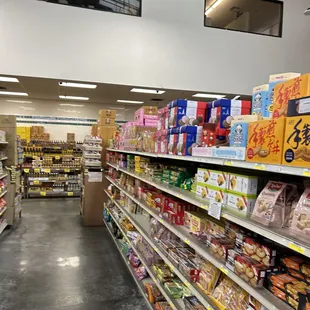 shelves of food