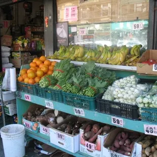 produce stands outside