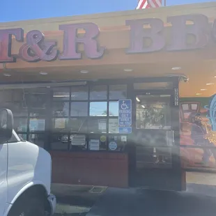 the front of a restaurant