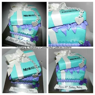 Tiffany Themed Gift Box Cake