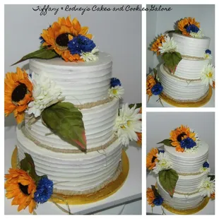 Sunflower wedding cake