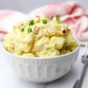 a bowl of potato salad