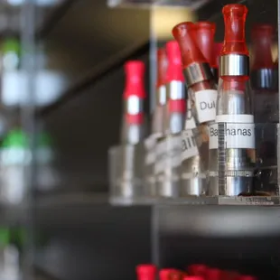 Wall of Flavors close up    http://www.tandsvapors.com/store/e-liquid/