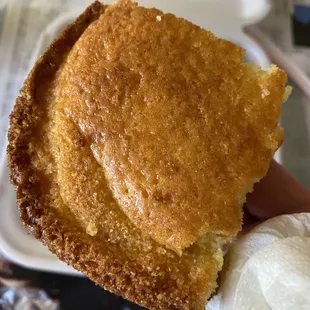 Corn bread was fluffy and filling!