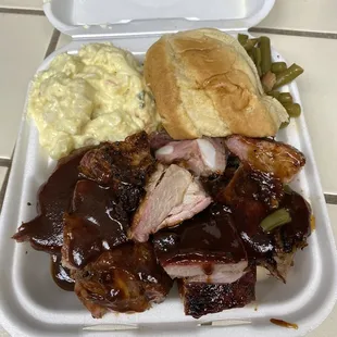 e shows a tray of food