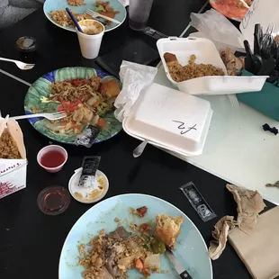 a table full of food