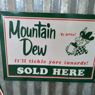 a mountain dew sign