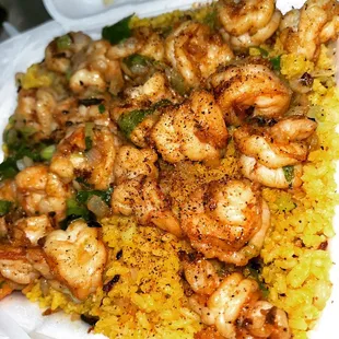 Sautéed shrimp fried rice