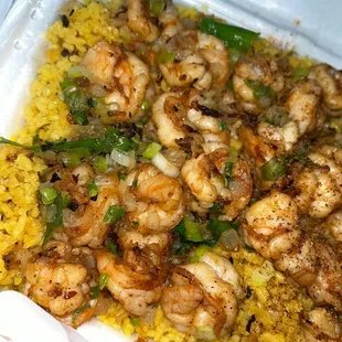 Sautéed shrimp fried rice