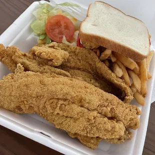 3 piece fish and 3 piece shrimp combo - $9.95