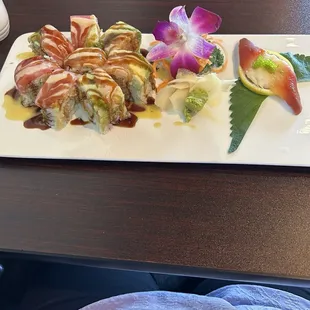 Sex on the Beach Roll and Surf Clam Sashimi