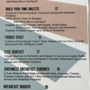 menu