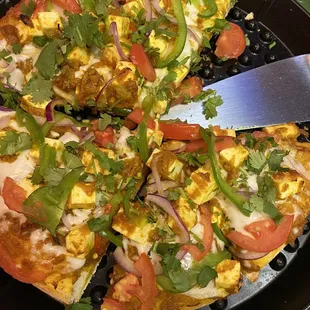 Pizza with paneer