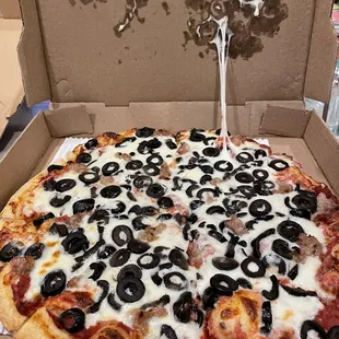 Sausage &amp; Olives pizza