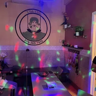 Karaoke back room with light show