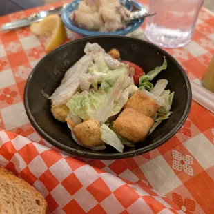 The dinner salad with your choice of dollar store dressing