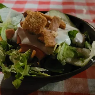 You get a starter salad