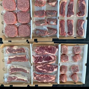 a variety of meats