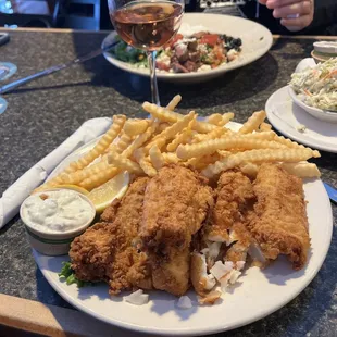 I had the fish and chips and it was awesome. My had the steak fajita bowl. I think it was very good definitely would go again.