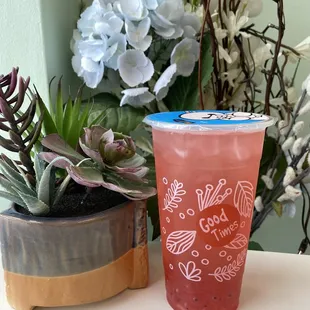Watermelon Lemonade with Dragonfruit Bubbles