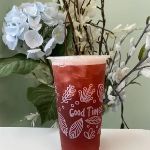 Dragonfruit Green Tea with Dragonfruit Bubbles