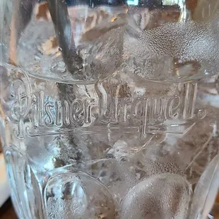 Giant mug of Sprite with a metal straw