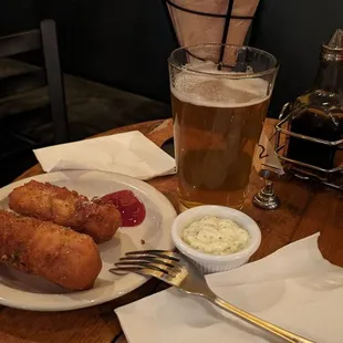 Fish, and non-alcoholic beer