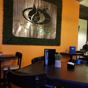 Inside the restaurant.