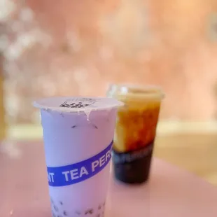 Taro with Taro Balls and Creme Brulee Milk tea