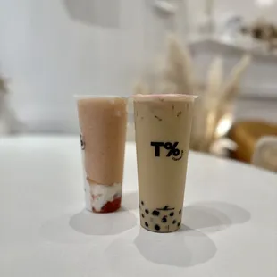 Strawberry Peach Smoothie (L) | Assam MT (R)