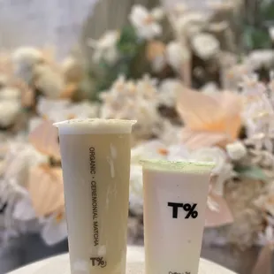 Jasmine Milk Tea with Drinkable Mochi, White Peach Mochi